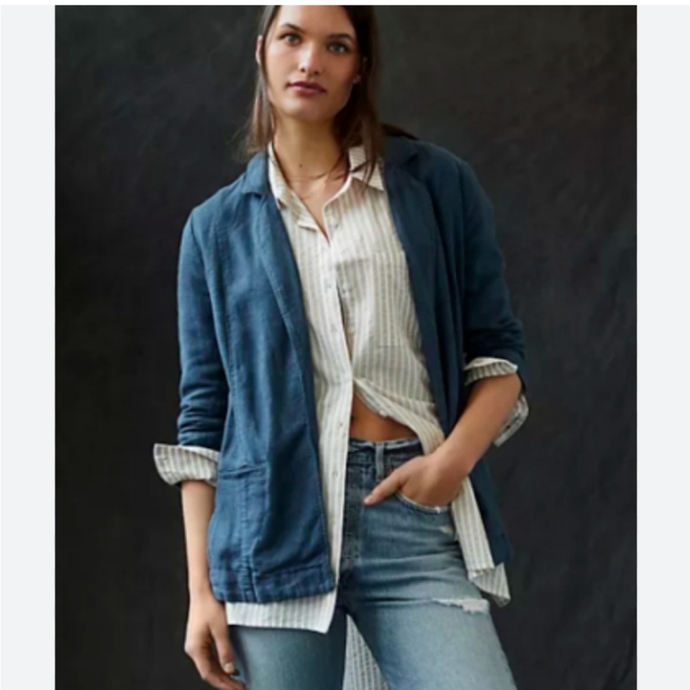 Anthropologie Vintage Washed Blazer Size 6